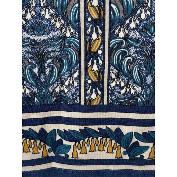 Max Studio Blue Teal Gold Gray Patterned Knit Maxi Skirt Women's Size Large - Picture 4 of 7